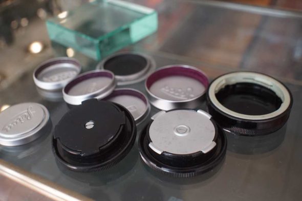 Lot of various original lens and bodycaps for M and LTM